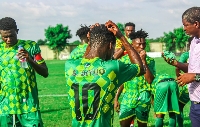 Nsoatreman FC players in celebration mood
