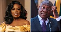 Nana Aba Anamoah (L) has criticised South African President Cyril Ramaphosa (R)
