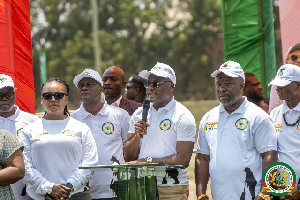 Ahmed Ibrahim (third from R) has vowed tougher enforcement as National Sanitation Day is relaunched
