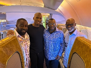 L-R Osei Kwame Despite, Didier Drogba, Ofori Sarpong, Gabby Otchere-Darko