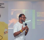 Selorm Adadevoh, MTN Ghana CEO addressing guests at the Forum in Takoradi