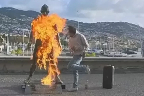 The man set ablaze Ronaldo's statue