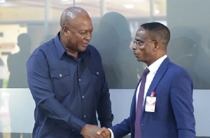President John Dramani Mahama with A-G Johnson Akuamoah Asiedu during the declaration of assets