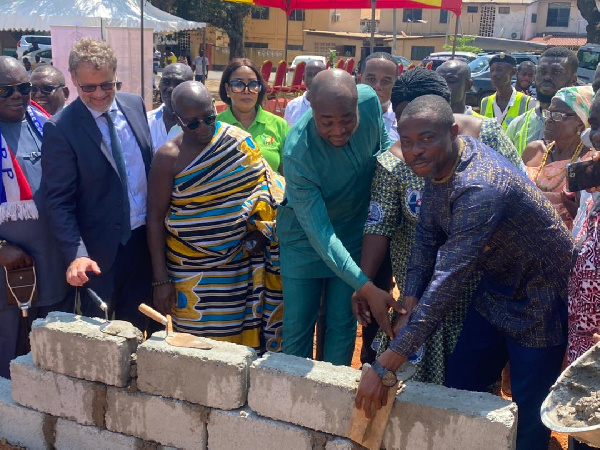 A sod cutting ceremony for the project