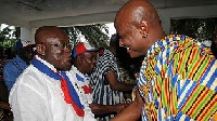 Nana Akufo-Addo exchanging pleasantries with Togbe Afede XIV