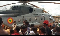 File photo: Ghana Airforce Military helicopter landed at Donkokrom
