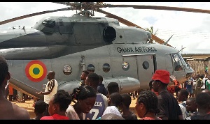 File photo: Ghana Airforce Military helicopter landed at Donkokrom