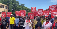 Aggrieved Gold Coast Fund customers during a protest
