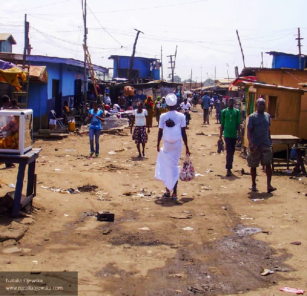 Most structures in Agbobloshie are made with wood