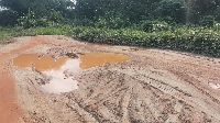 A deplorable road at the Nkroful district