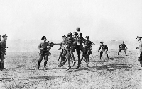 England and German soldiers playing football
