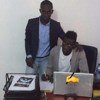 Joseph Adjei and agent Ibrahim Sannie