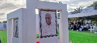 A photo of the funeral grounds of Professor Kofi Blay's funeral at Esiama
