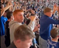 Leicester City fans sing for Jordan Ayew