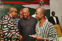 Former President Mahama with Ofosu Ampofo and Asiedu Nketia