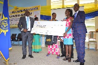 Wilhermina Opoku [R] gets full scholarship from UMB