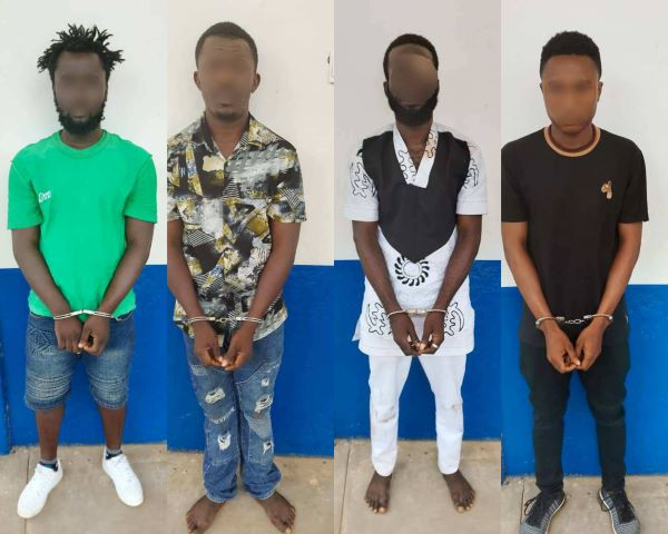 The four suspects are in police custody after a shooting incident