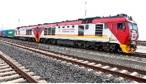 An SGR train at the Naivasha Inland Container Depot on January 17, 2022