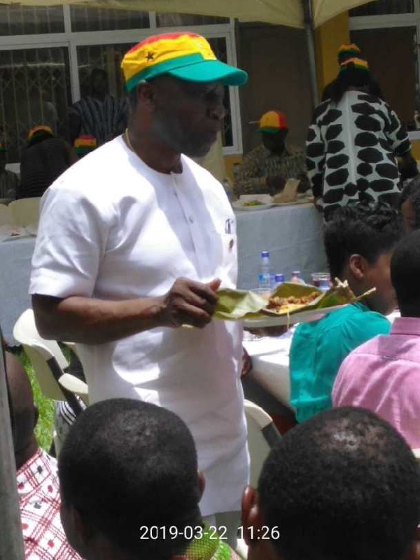 Mr Ken Ofori-Atta with his plate at the party