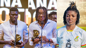 Thomas Partey (L), Razak Simpson (M) and Doris Boaduwaa were awarded for their hardwork