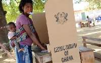 File photo of a Ghanaian casting her vote
