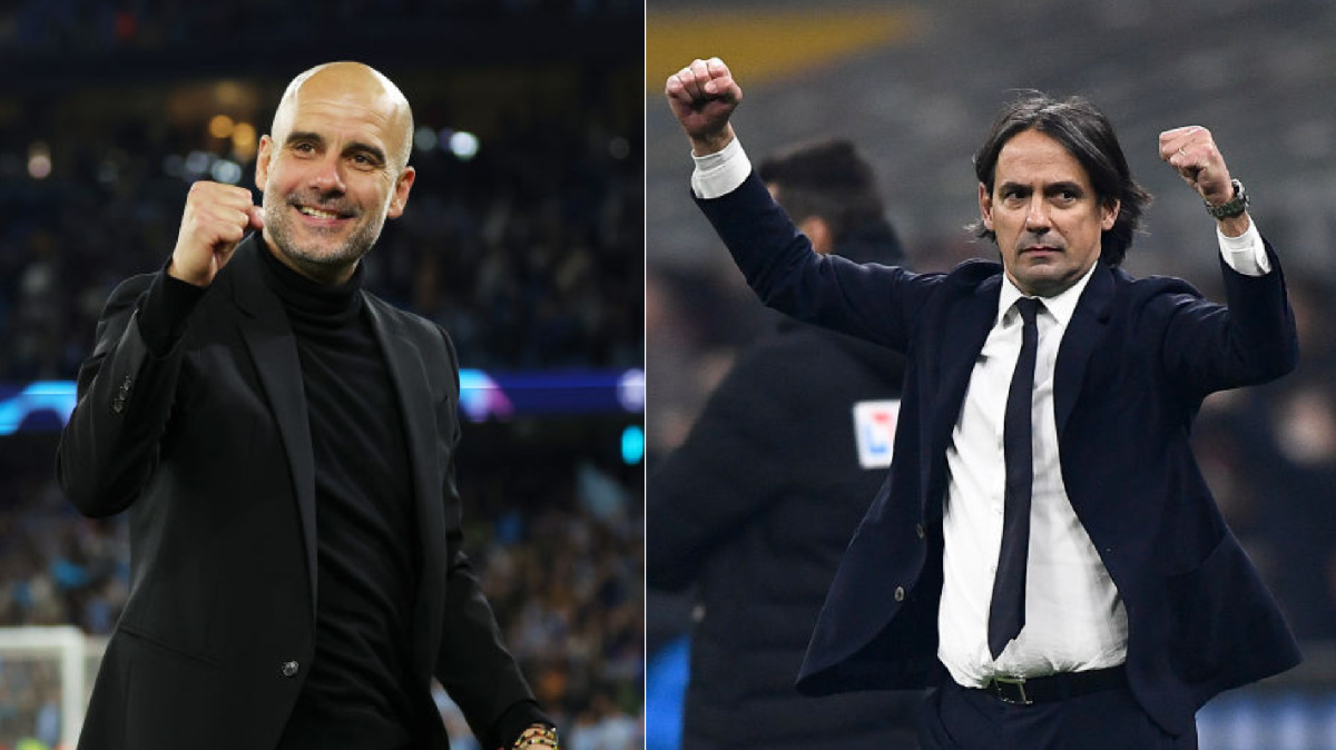 Man City coach Pep Guardiola and Inter Milan counterpart Filipo Inzaghi