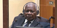 Felicien Kabuga at a hearing in The Hague, Netherlands on August 18, 2022