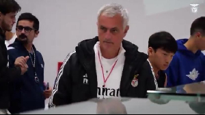 Mourinho joined the young players in the dinning hall
