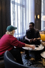 Mr Eazi with Ahti Heinla, founding developer of Skype and founder of Starship Technologies