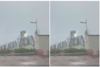 Heavy downpour floods Jubilee House road stretch