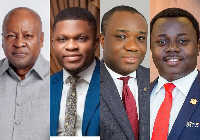 L-R: President Mahama, Sammy Gyamfi, Ofosu Kwakye and Rev Fordjour
