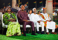 (L-R) Abla Dzifa Gomashie, President Mahama, Rex Omar and Yussif Jajah