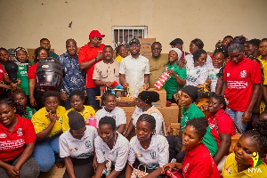 Osman Ayariga (in a white shirt and black cap) during the presentation