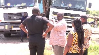GPHA team in a discussion with a transit truck driver in Upper West Region