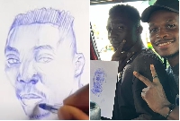 Some of the sketches Enil Art has done and one of the strangers he drew