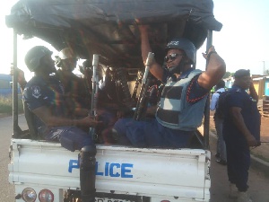File Photo: Policemen in patrol vehicle