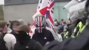 A scene from the protests in the UK