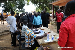 Nana Akufo-Addo monitoring the exercise in the Ashanti region
