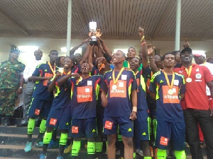 PRESEC Teshie in jubilant mood after winning the trophy