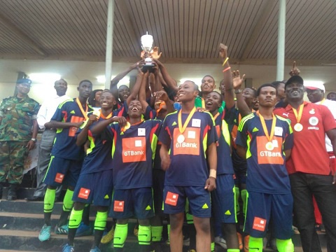 PRESEC Teshie in jubilant mood after winning the trophy