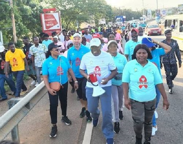 Participants during the walk