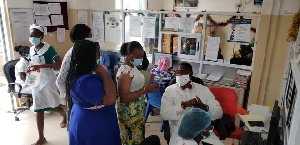 MP for Ledzokuku constituency, Dr Bernard Okoe-Boye pictured at the Lekma Hospital