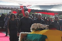 Former President John Mahama  pays his last respect to Major Mahama