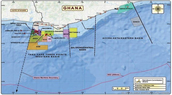 Ghana’s off-shore oil blocks and prospecting zones