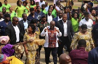President Akufo-Addo with the beauticians