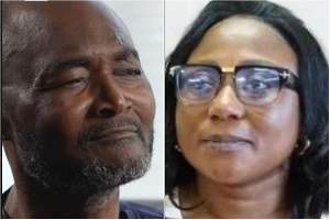 Joshua Obinim's (L) wife Alberta Obinim (R) was stabbed to death by their son