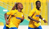 Edubiase players celebrate goals