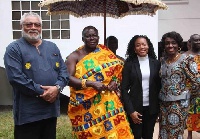 Former President Jerry John Rawlings and his family with Asantehene Otumfuo Osei Tutu