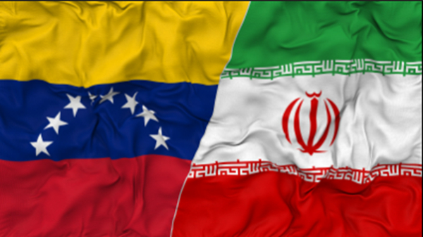 A file photo of Iran and Venezuela flag