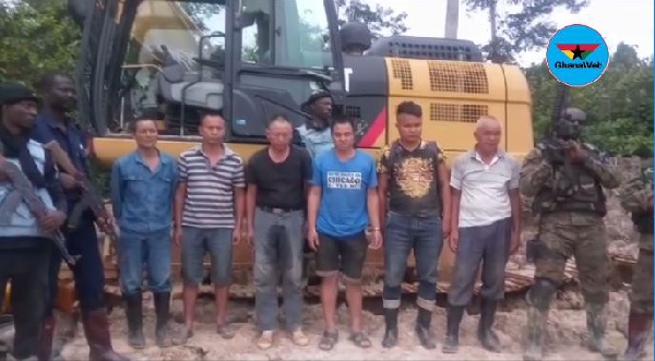 File photo of Chinese nationals arrested for engaging in galamsey
